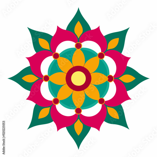 Symmetrical Indian Mandala Vector Design.