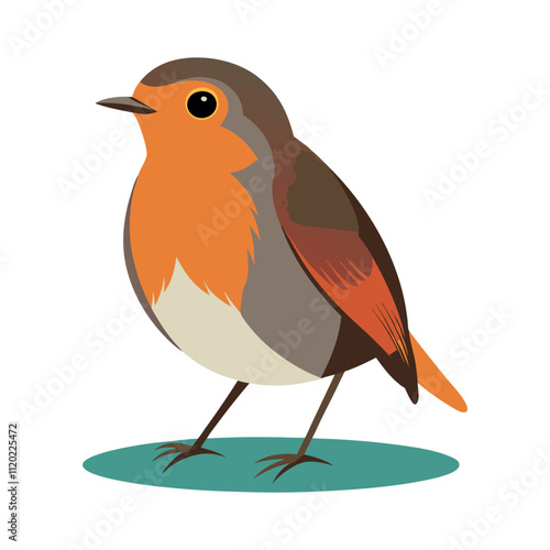 Print robin bird silhouette vector