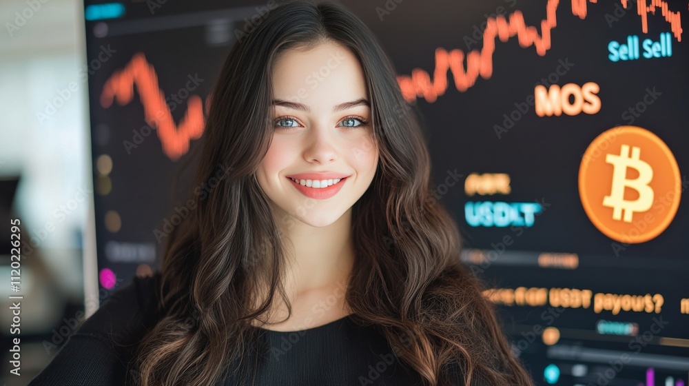 Cryptocurrency Trader Success Portrait Cryptocurrency Trader Success Portrait