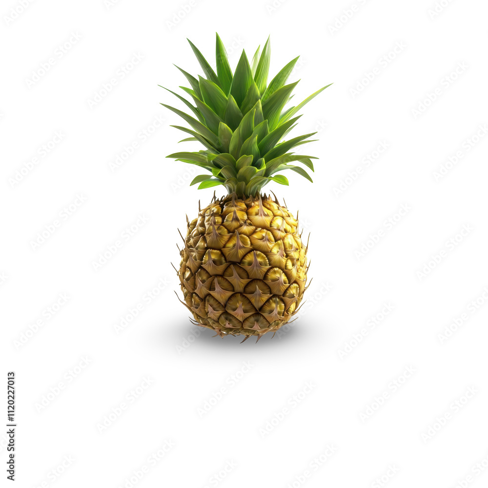 Vibrant Pineapple: A Beautiful Pineapple with Rich Green Leaves on Top Vibrant Pineapple: A Beautiful Pineapple with Rich Green Leaves on Top