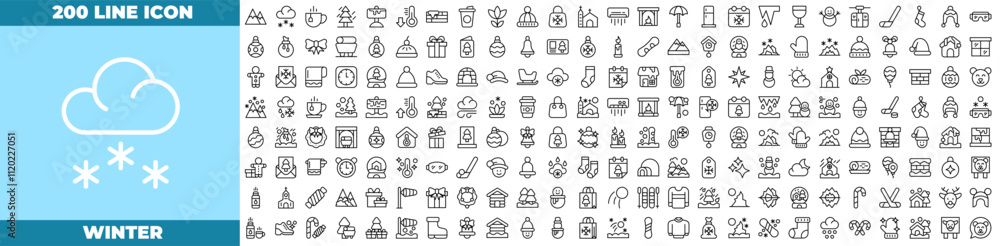 Winter Line Editable Icons set. Winter Line Editable Icons set.