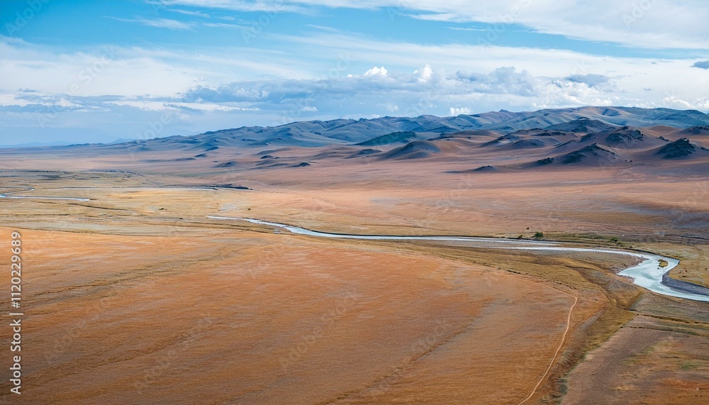 Stunning Steppe Landscape in Mongolia Stunning Steppe Landscape in Mongolia