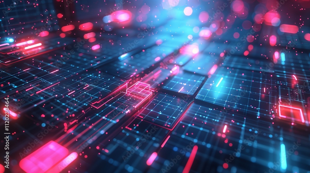 Modern digital abstract 3D background. Can be used in the description of network abilities, technological processes, digital storages, science, education, etc. Modern digital abstract 3D background. Can be used in the description of network abilities, technological processes, digital storages, science, education, etc.