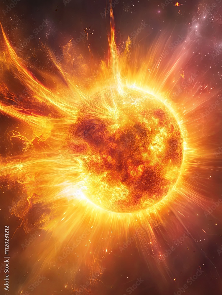 Cosmic Fire: A Glowing Star in Space Cosmic Fire: A Glowing Star in Space
