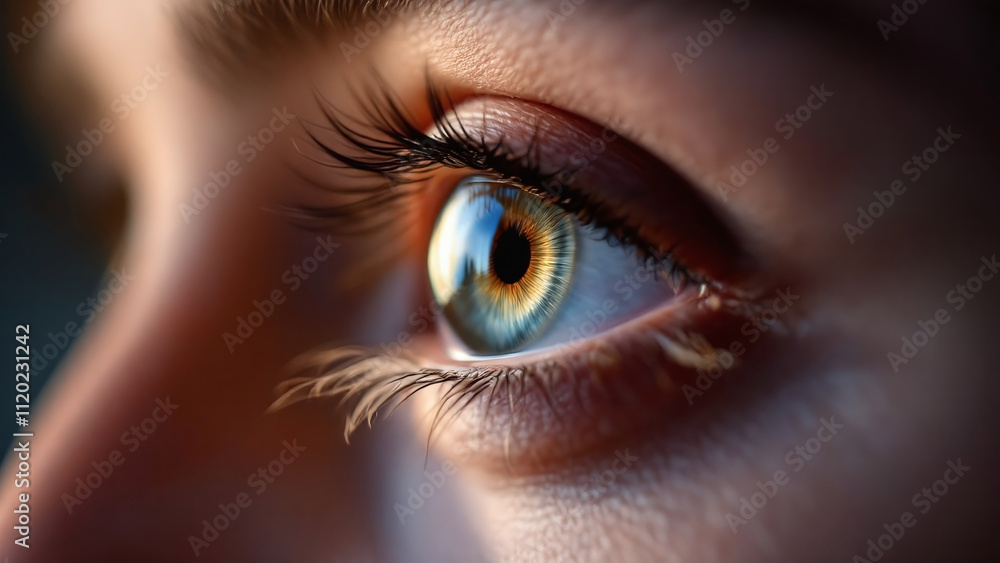 Fototapeta premium Close-Up of a Beautiful Eye with Stunning Colors and Details