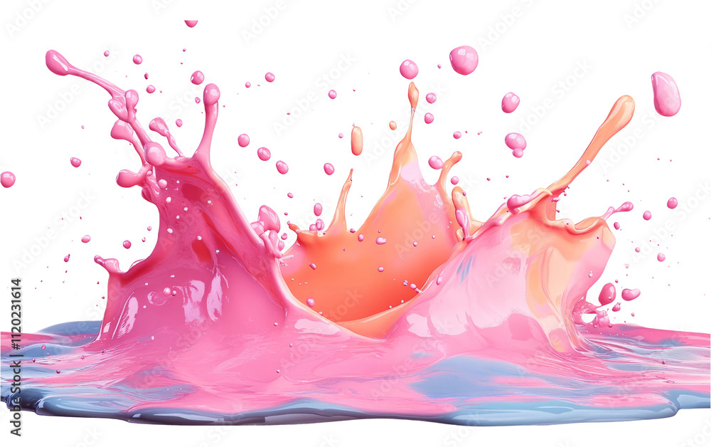 Colorful Splash of Liquid on Transparent Background Colorful Splash of Liquid on Transparent Background