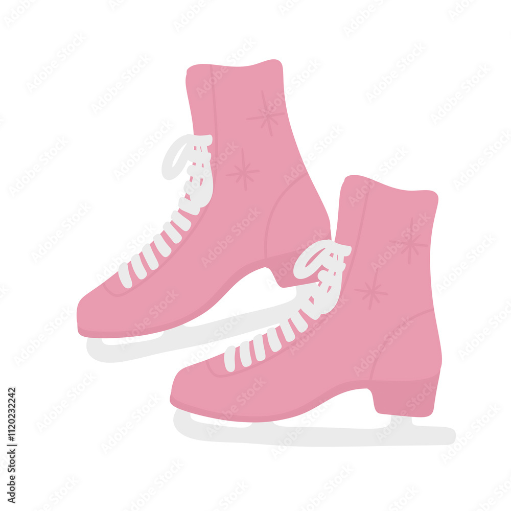 Illustration of pink ice skates Illustration of pink ice skates