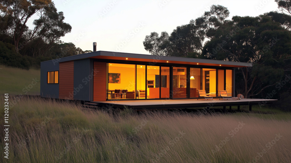 Obraz premium Modular Tiny House for Glamping background