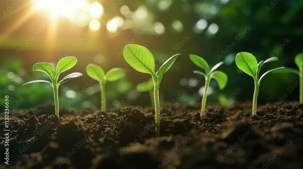 The Green Seedlings in Soil The Green Seedlings in Soil