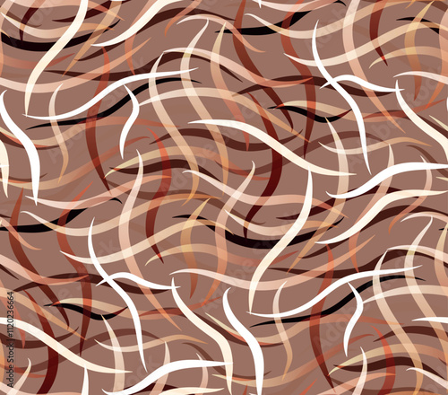 Seamless mocha mousse complex lines vector pattern design