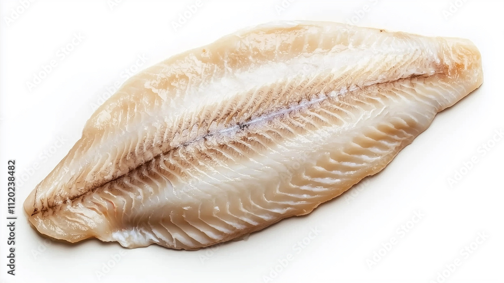 Top view of haddock fillet isolated on white background
Top view of haddock fillet isolated on white background