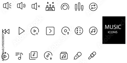  Music simple concept 21 icons set.Vector illustration.