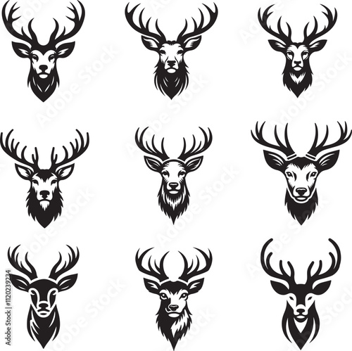 Wallpaper Mural Cute deer Festive Playful realistic vector illustration. Torontodigital.ca