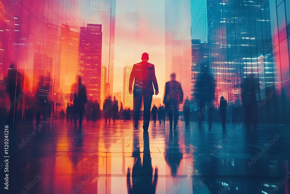 Sunset Cityscape Business Growth Collaboration Sunset Cityscape Business Growth Collaboration