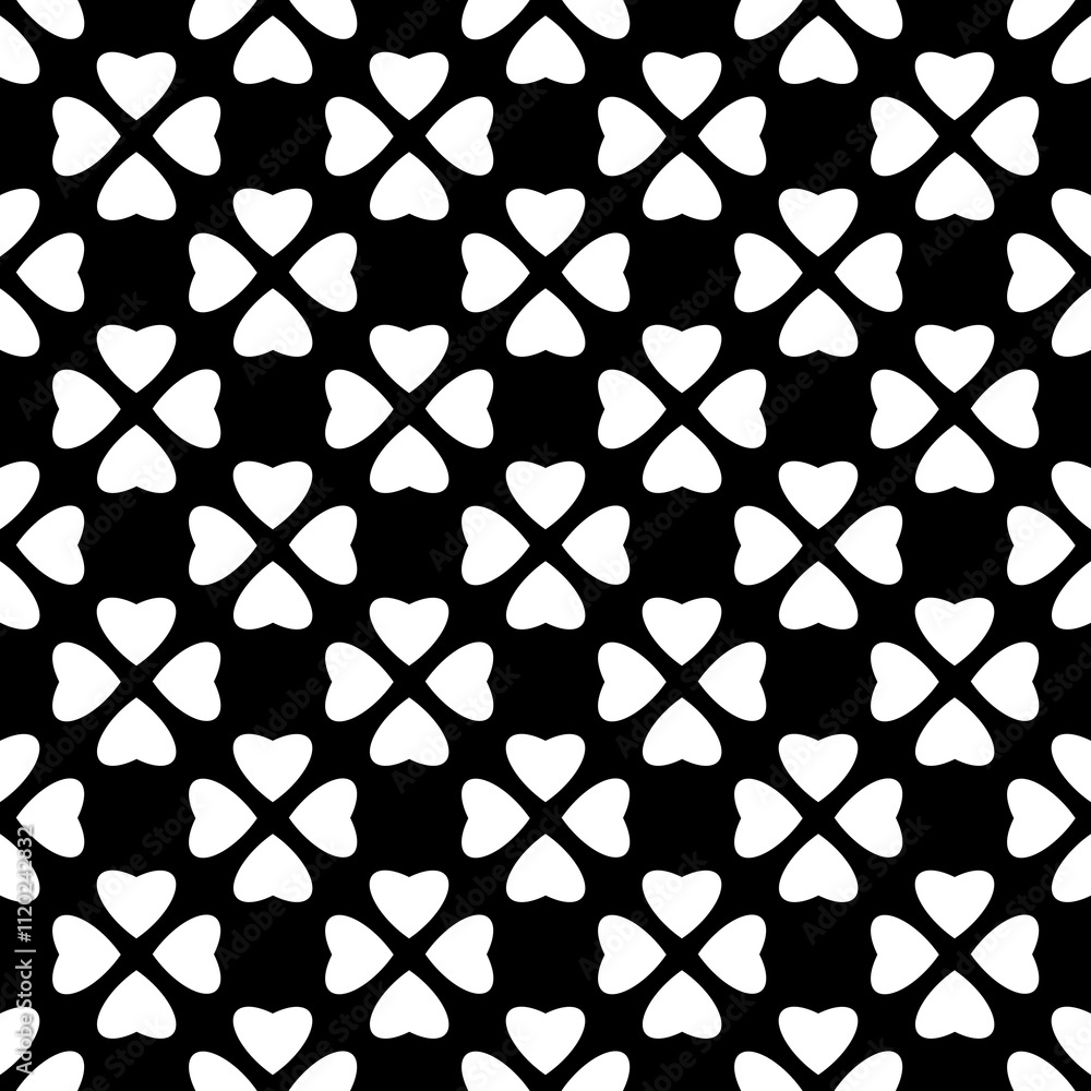 Naklejka premium Black and White seamless Pattern