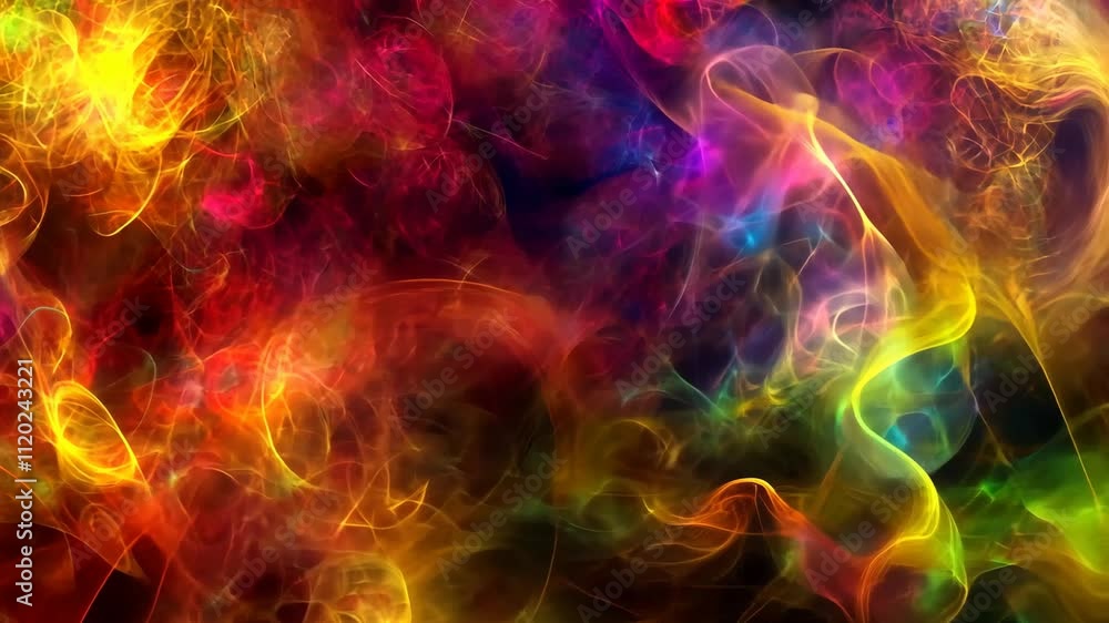 Colorful swirling abstract patterns create a vibrant and dynamic visual display in a dark setting Colorful swirling abstract patterns create a vibrant and dynamic visual display in a dark setting
