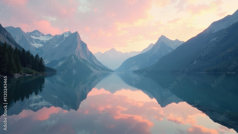 Serene Mountain Lake at Sunrise Serene Mountain Lake at Sunrise