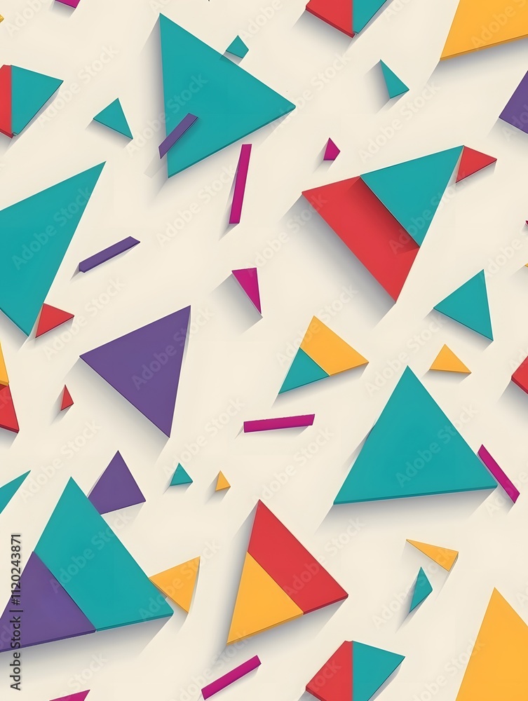 Abstract Geometric Triangles Background Colorful Modern Design Texture
