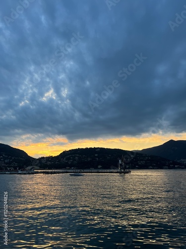 sunset over the lake