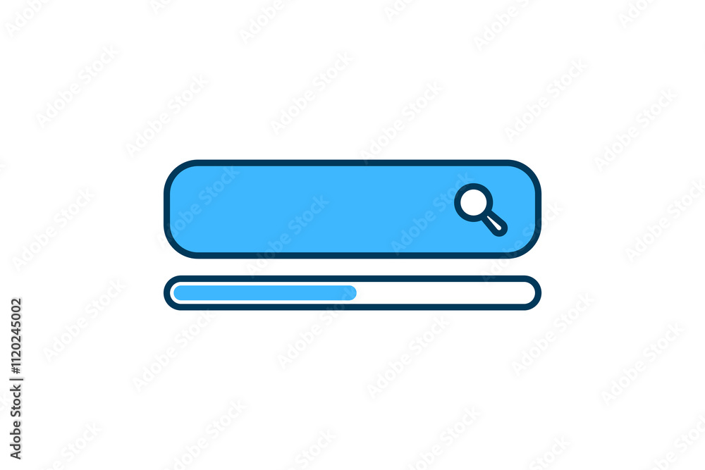 Search in Progress icon. icon related to Search. suitable for web site, app, user interfaces, printable etc. flat line icon style. simple vector design editable Search in Progress icon. icon related to Search. suitable for web site, app, user interfaces, printable etc. flat line icon style. simple vector design editable