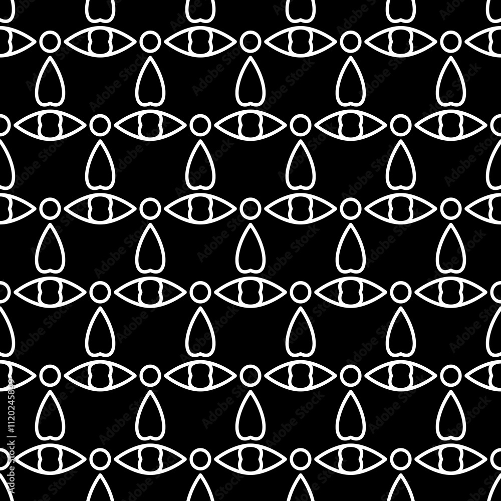 Fototapeta premium Black and White seamless Pattern