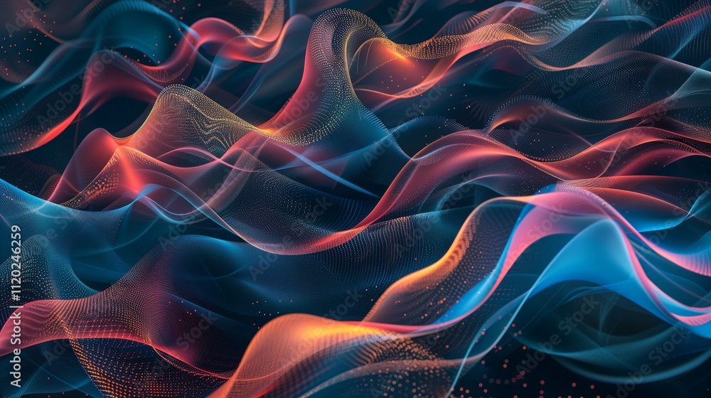 Fototapeta premium Digital background for tech, AI, data, audio, graphics, etc.