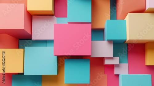 Colorful Sticky Note for Versatile Organizational Concept on Neutral Background