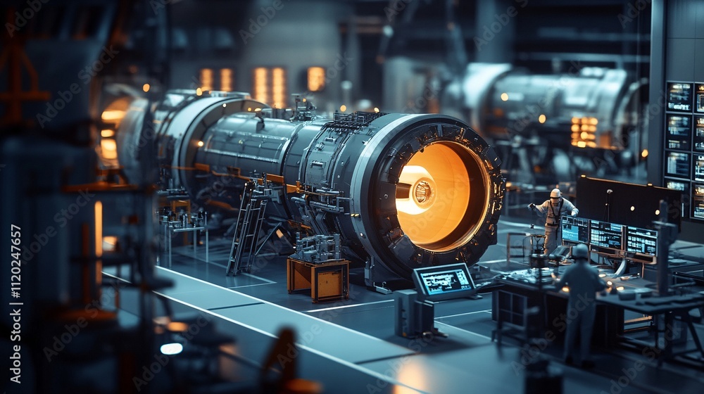 Fototapeta premium Advanced 3D Testing Rigs for Rocket Engineering Operations