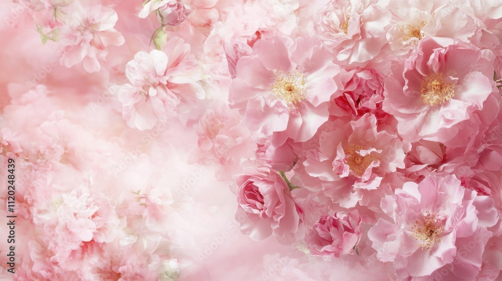 Delicate Mother's Day Celebration with Pink Peony Roses on Pastel Background Delicate Mother's Day Celebration with Pink Peony Roses on Pastel Background