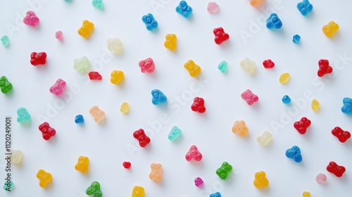 Vibrant and Playful Gummy Bears - Colorful Candy Fun on Clean Background