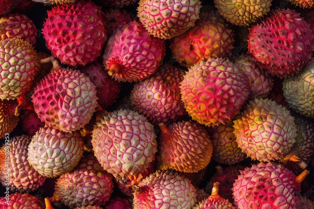 Exotic lychees cover with leaf Exotic lychees cover with leaf