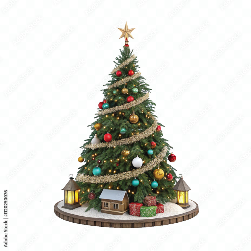 abstract 3d eye catching Christmas tree in different style isolated on white background abstract 3d eye catching Christmas tree in different style isolated on white background