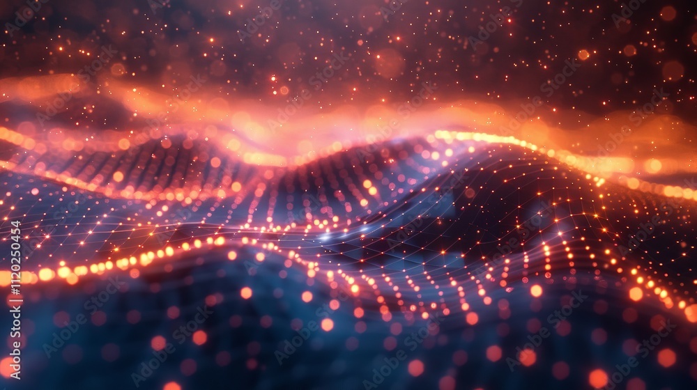 Fototapeta premium Modern abstract digital 3D background. Copy space. Based on Generative AI