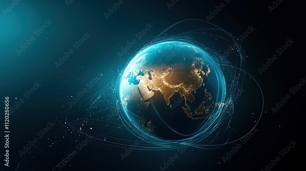 Earth at Night, Global Network Visualization from Space Earth at Night, Global Network Visualization from Space