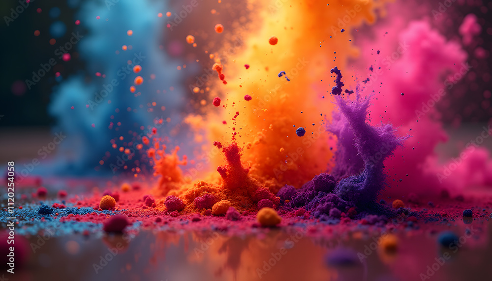 Fototapeta premium Radiant Color Droplets in Mid-Air