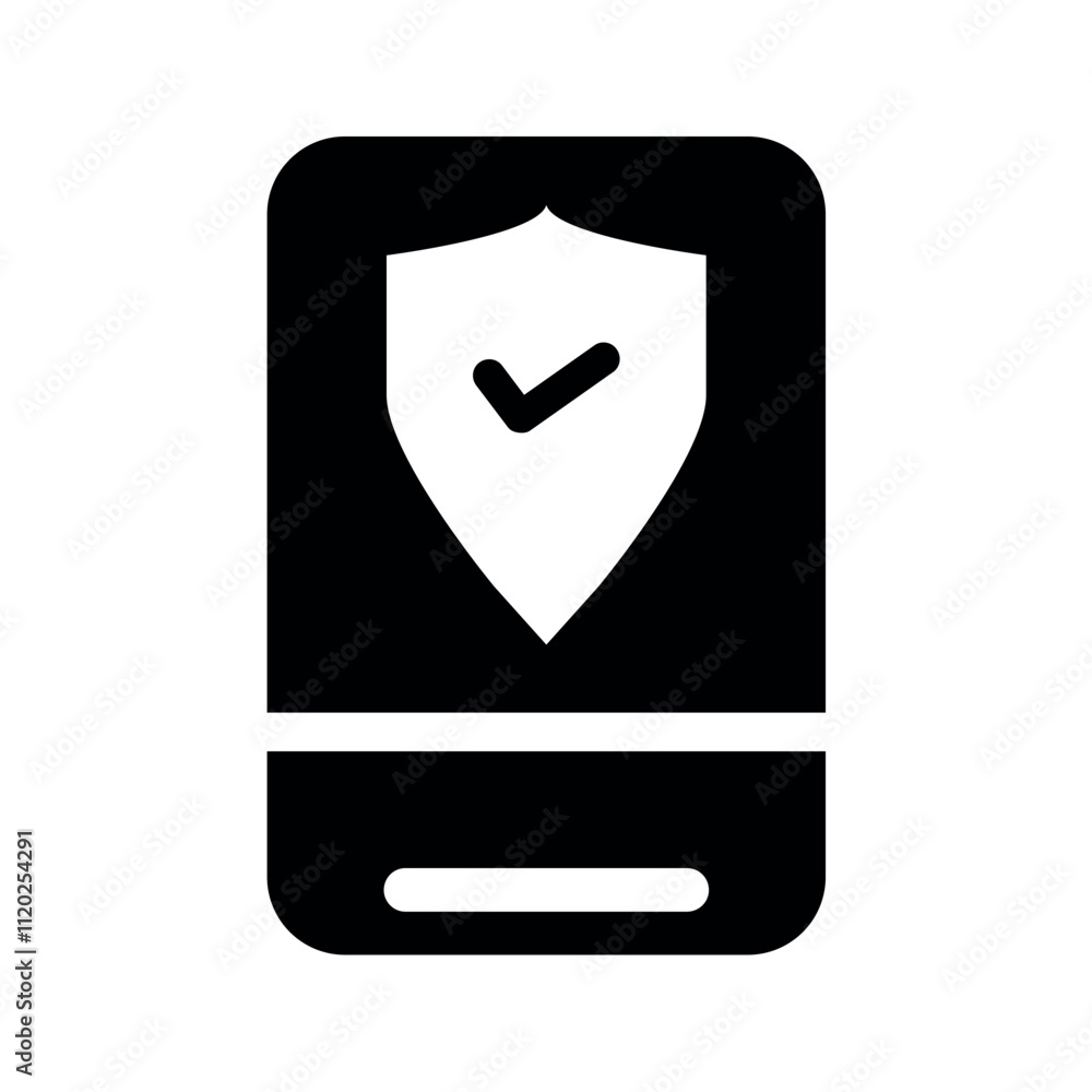 Mobile security app icon vector design. Mobile security app icon vector design.