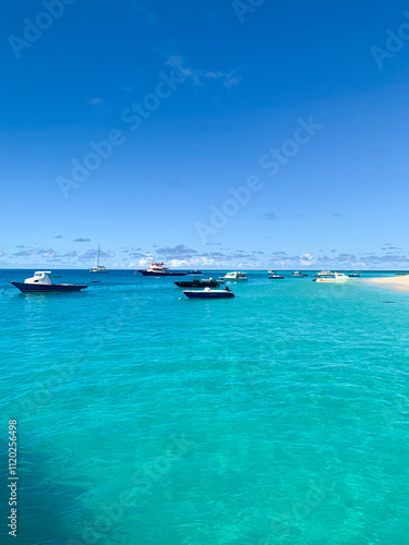 Amazing summer holiday vacation in Maafushi island, Maldives - amazing trip with beautiful blue sky and clear blue sea, with soft white sand 