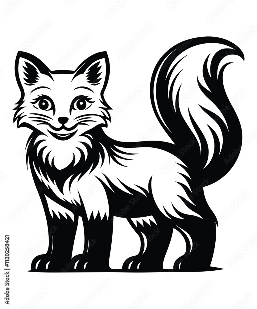Obraz premium Fox silhouette vector illustrations