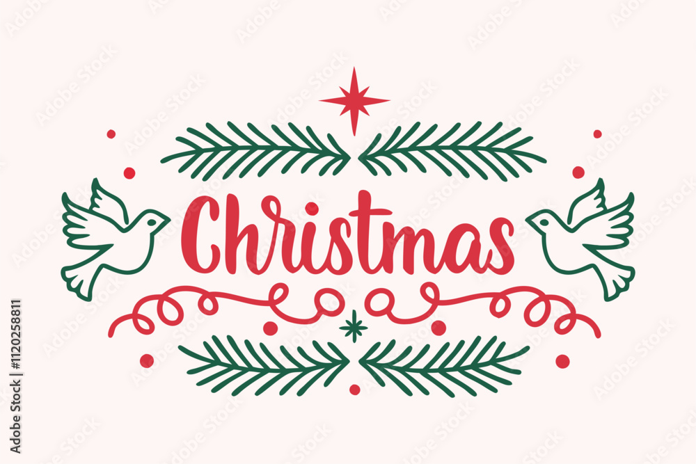 Obraz premium Merry Christmas typography design 