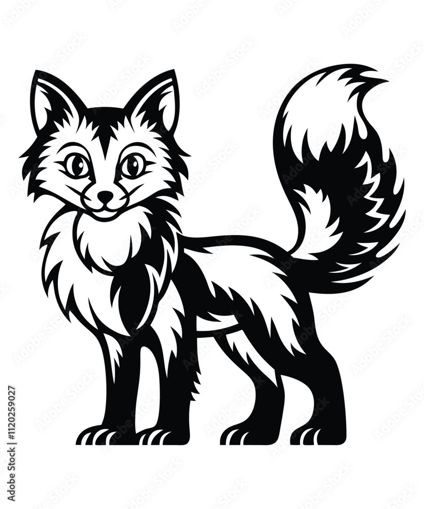Fox silhouette vector illustrations Fox silhouette vector illustrations