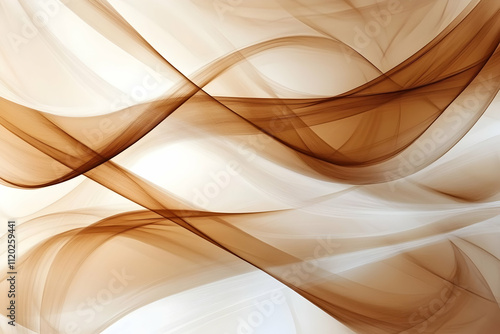 Soft curves of brown and white blend harmoniously, suggesting fluidity and gentle motion