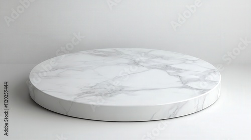 Round Marble Display Platform On White Background