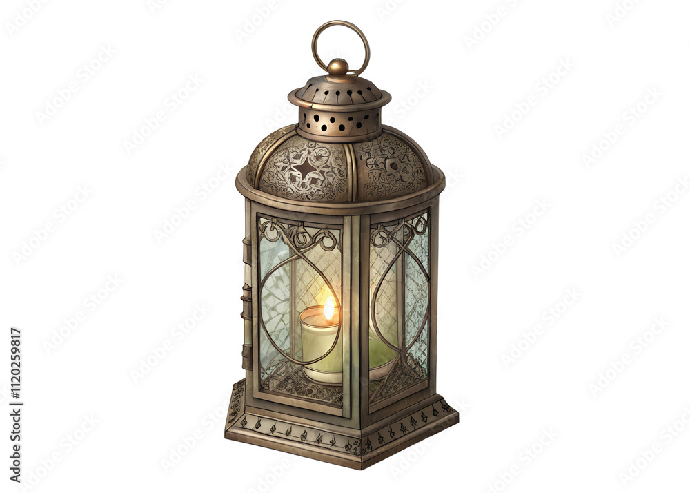 antique lantern with a glowing light inside engraving color sketch illustration antique lantern with a glowing light inside engraving color sketch illustration
