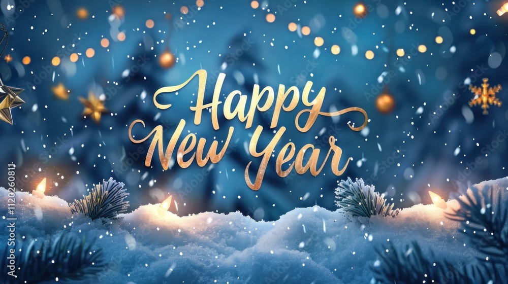 Festive winter scene with Festive winter scene with