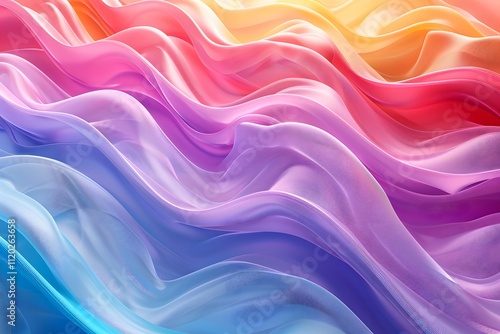 Vibrant Waves of Colorful Silk Fabric Flowing Elegantly