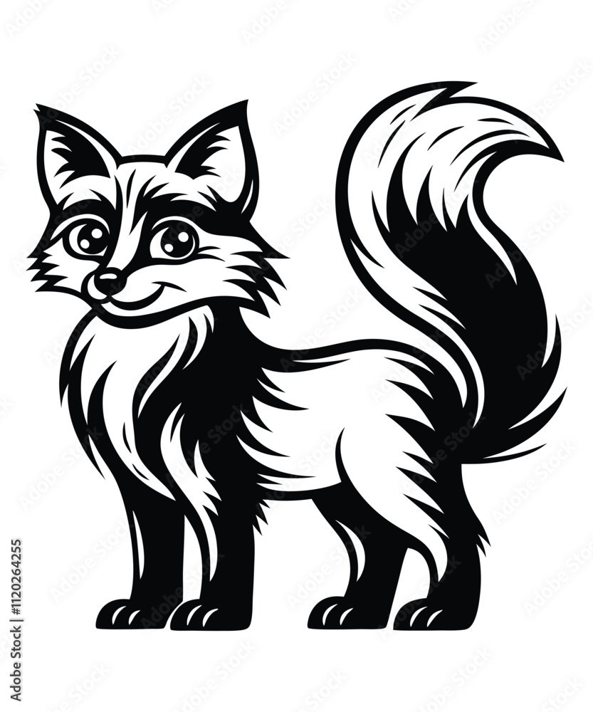 Obraz premium Fox silhouette vector illustrations