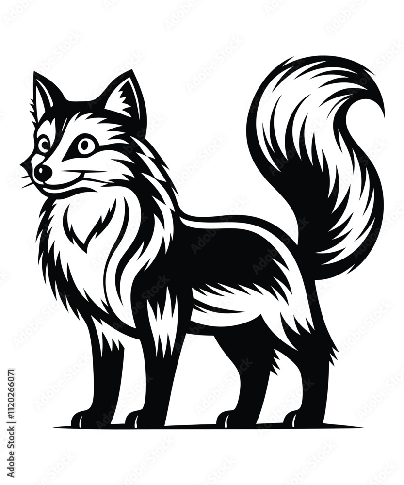 Fox silhouette vector illustrations Fox silhouette vector illustrations