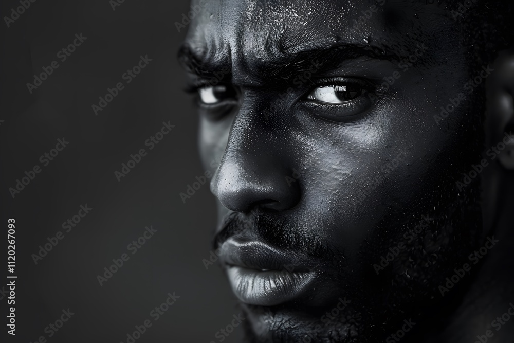 Intense Portrait of a Man with Dramatic Lighting and Expression