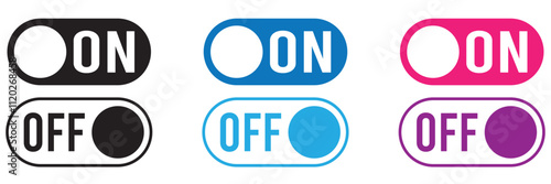 Power on and Off toggle switch icons