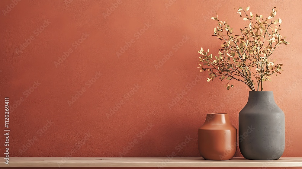 A vase with flowers sits on a table next to a wall A vase with flowers sits on a table next to a wall